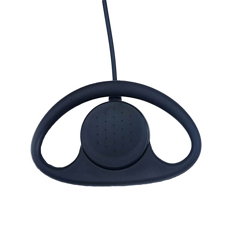 D Shape Earpiece Headset with Big PTT for 2 Pin Walkie Talkie Radio Kenwood
