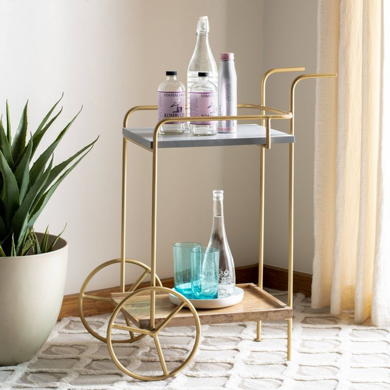 Harper 2 Tier Bar Cart Natural - Safavieh