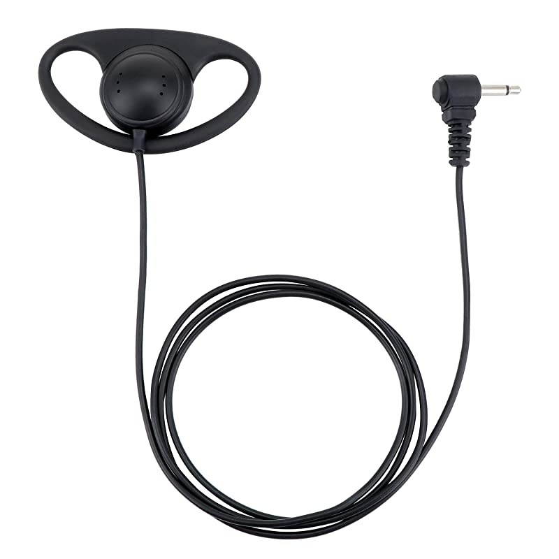 1 Pin 3.5mm Listen Only Earpiece, Soft Rubber D Shape Earhook Earpiece for Two Way Radios Speaker Mics