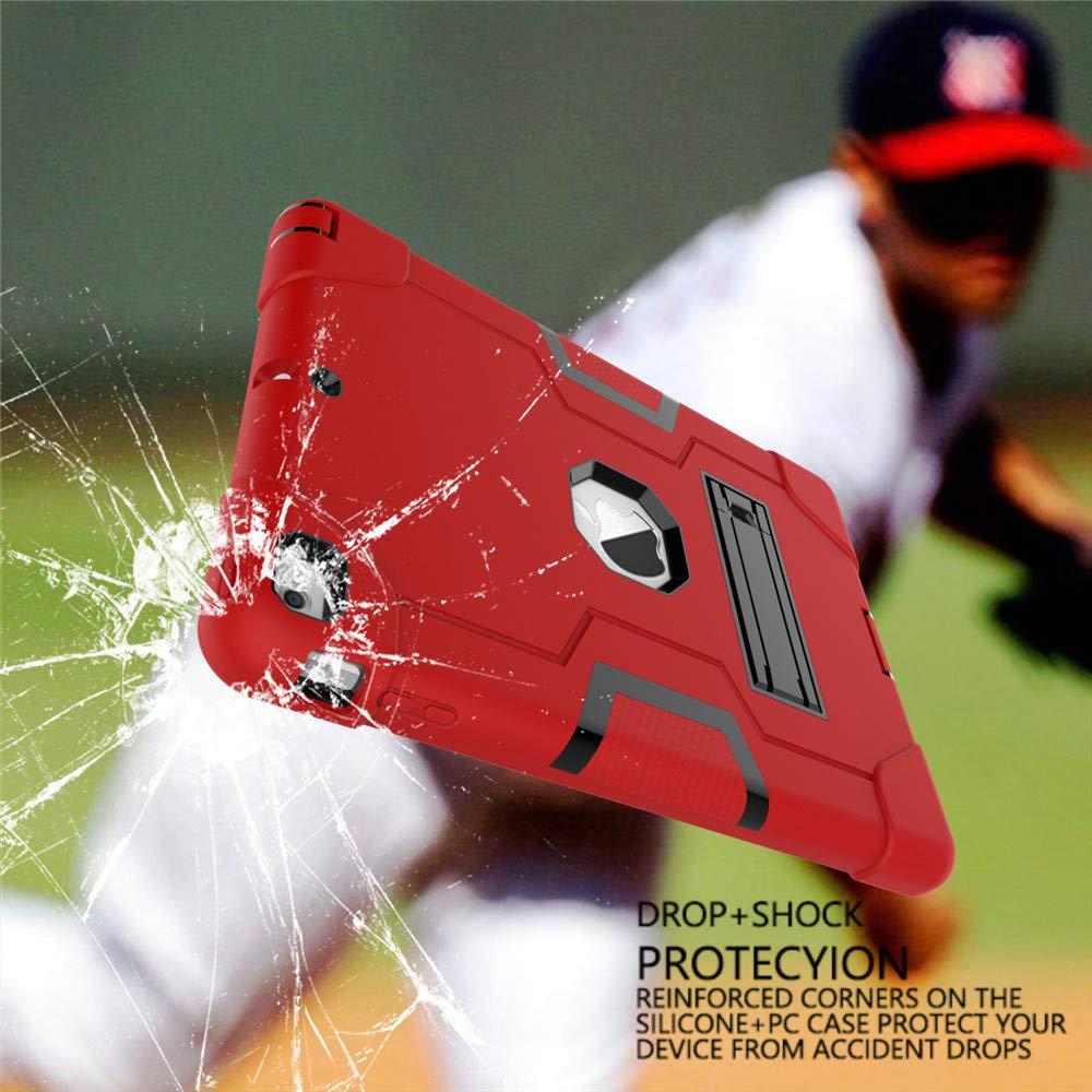 Shockproof Silicone & PC Hybrid Heavy Duty Bumper Case Cover [Screen Protector Bonus] for iPad 2 3 4 (A1460 A1459 A1458 A1416 A1430 A1403 A1395 A1397 A1396) - Black/Red