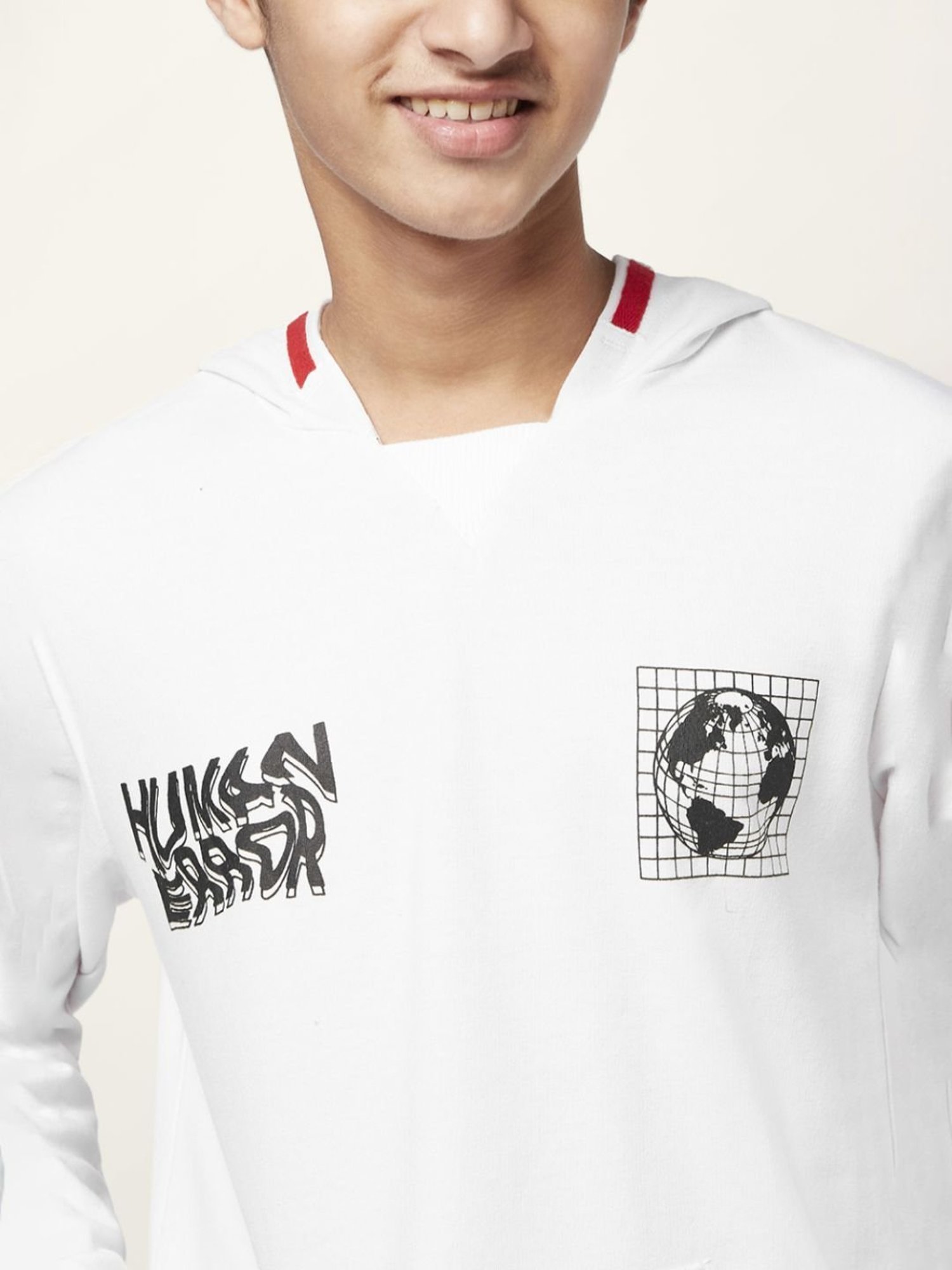 Coolsters by Pantaloons Kids White Cotton Printed Full Sleeves Sweatshirt