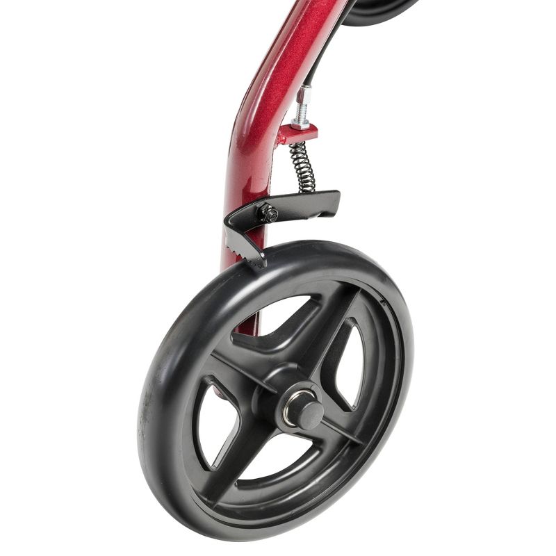 Drive Medical Aluminum Rollator with Fold Up and Removable Back Support and Padded Seat, Red