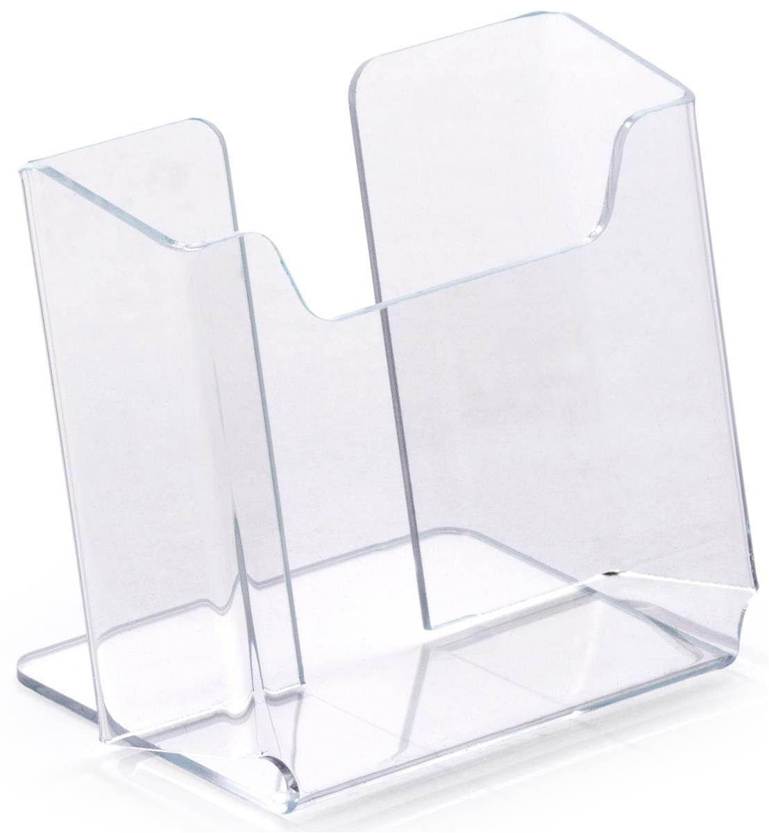 Clear Acrylic Brochure Holder Dispenses 3-3/4-Inch Wide Printed Materials, 3-3/4 x 3-3/8 x 1-1/8-Inch, Frameless Design, For Countertop Use - Sold In Sets Of 25 (LH375)