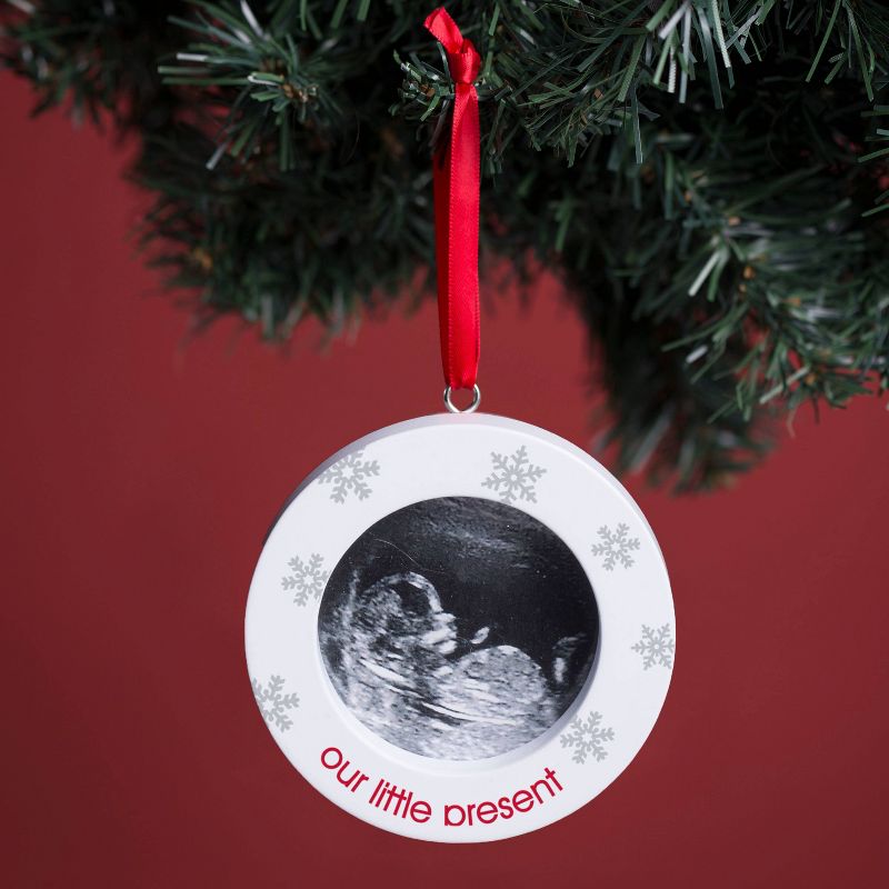 Carlton Cards 3.75" Heirloom Family and Friends Picture Frame Christmas Ornament - Green/Pink