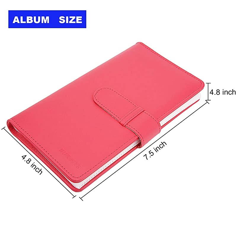Wallet PU Leather Photo Album Compatible with Fujifilm Instax Mini Instant Film Pink