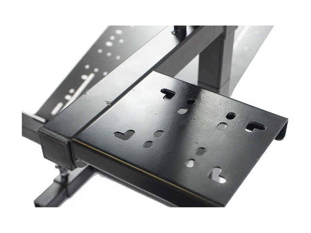 GTR Racing Simulator GTAF-BLK-S105LWHTRD - GTA-F Model (Black) Triple or Single Monitor Stand with White/Red Adjustable Leatherette Seat, Racing Simulator Cockpit gaming chair Single Monitor Stand