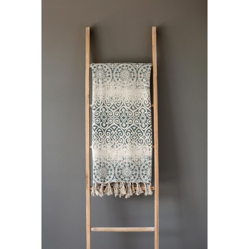 Park Hill Collection Vintage Printed Linen Throw, Indigo