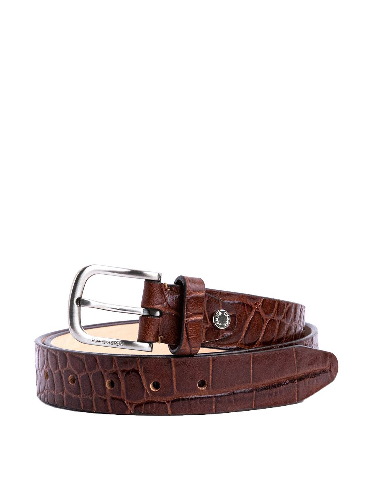 James Aston Brown Leather Waist Belt for Men