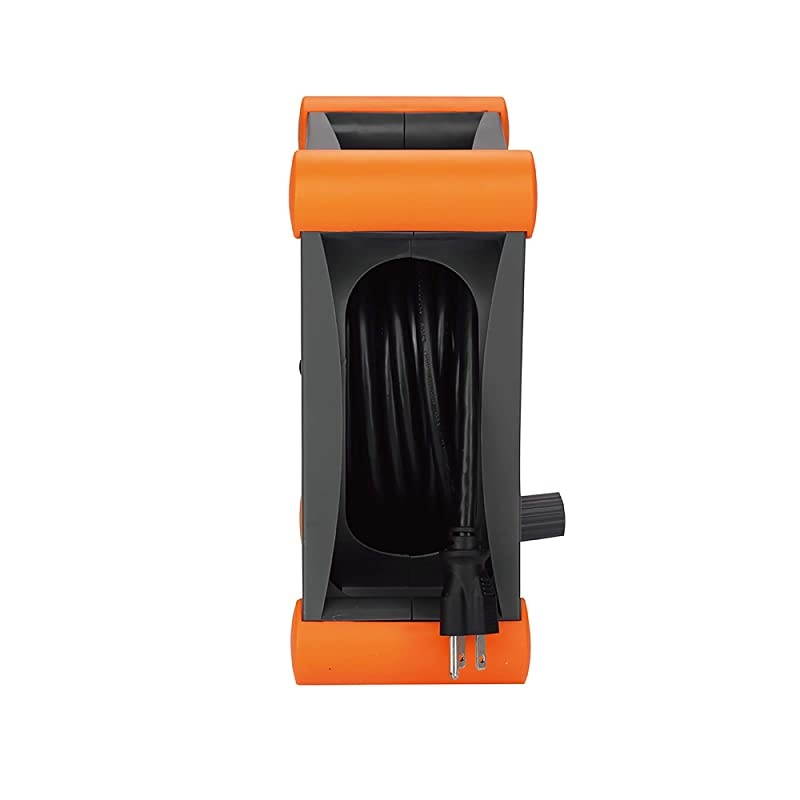 Cord Reel Extension Cord 4 Power Outlets 35 Feet Orange