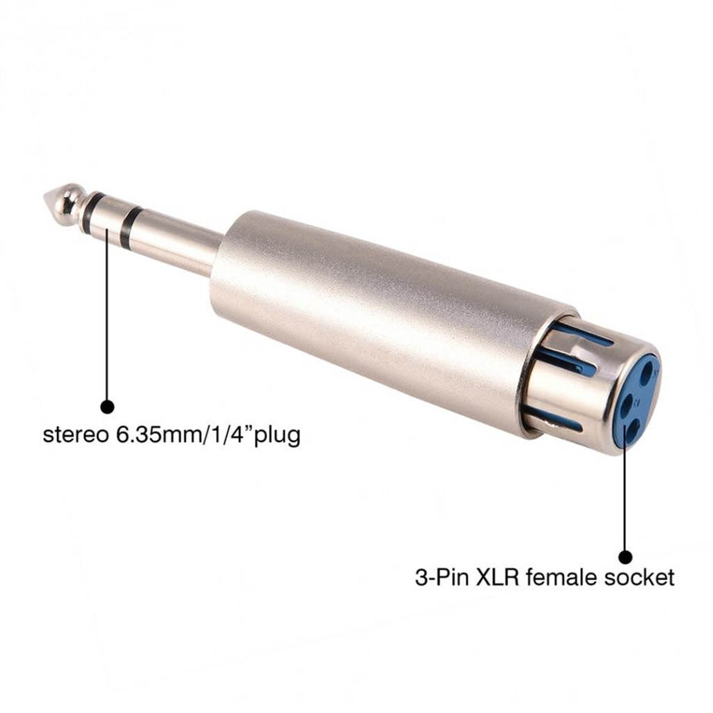 3 Pin XLR Female to 1/4 6.35mm Stereo Male Plug TRS Audio Cable Cord Mic Adapter 2019 New Arrival fashion (1pcs)