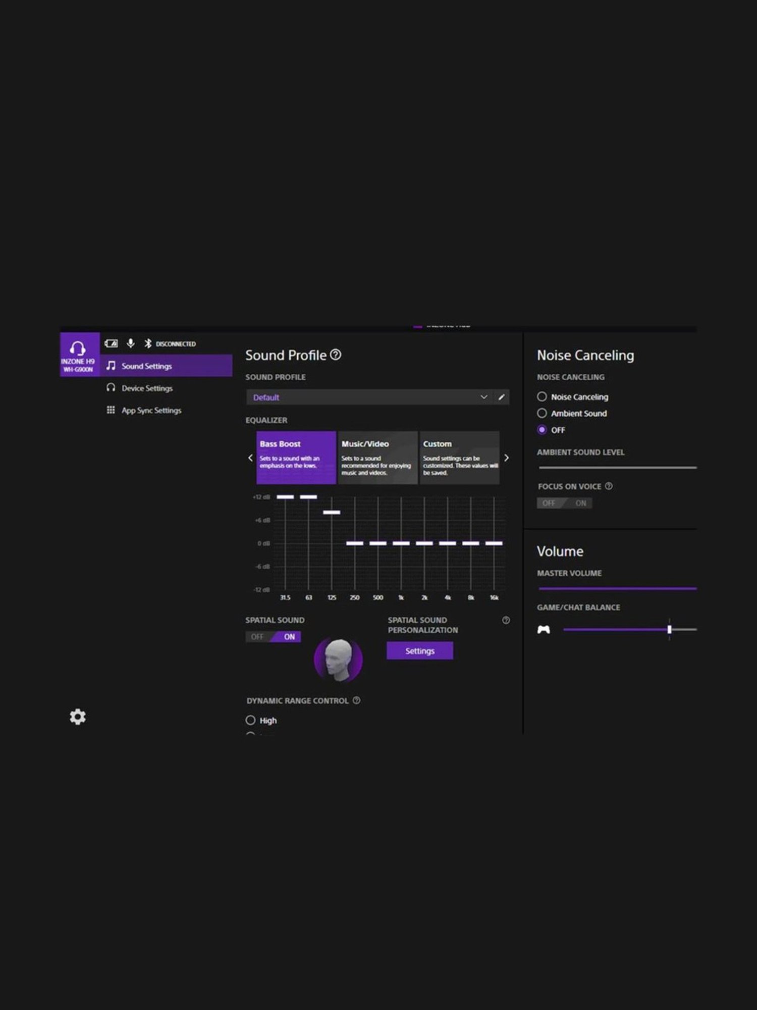 Sony INZONE H9 Wireless Gaming Over Ear Headphones (Black)