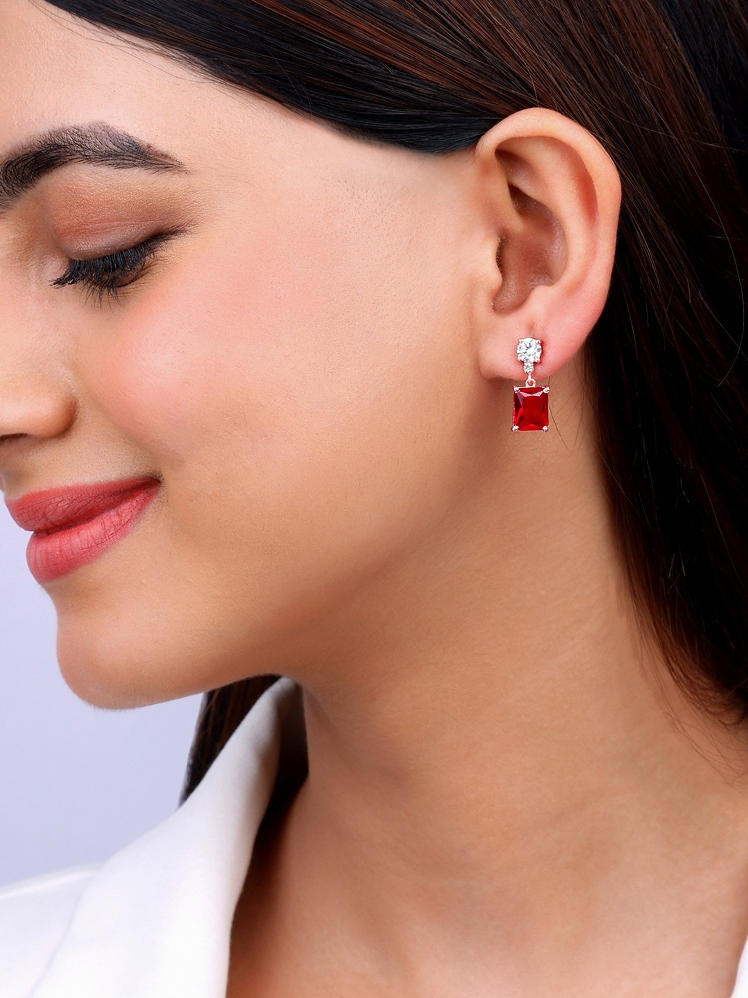 GIVA 92.5 Sterling Silver Rose Gold It's You Drop Earrings