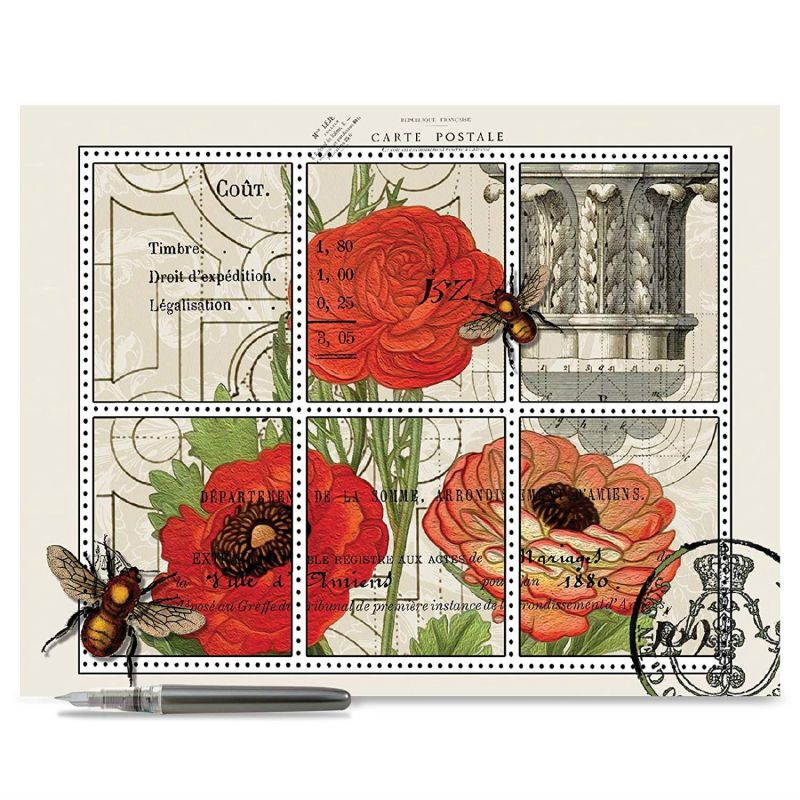 Jumbo Mother's Day Card: What's The Buzz Featuring Vintage Illustrations of Bees With Flowers,With Envelope (Extra Large Version: 8.5'' x 11'') J2983IMDG