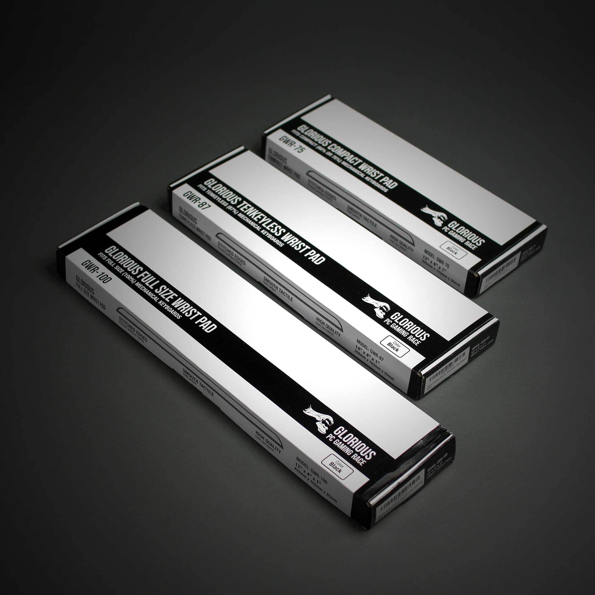 Glorious Gaming SLIM Wrist Pad/Rest - COMPACT SIZE Mechanical Keyboards,Stitched Edges,Ergonomic | 12x4 inches/13mm Thick (GSW-75)