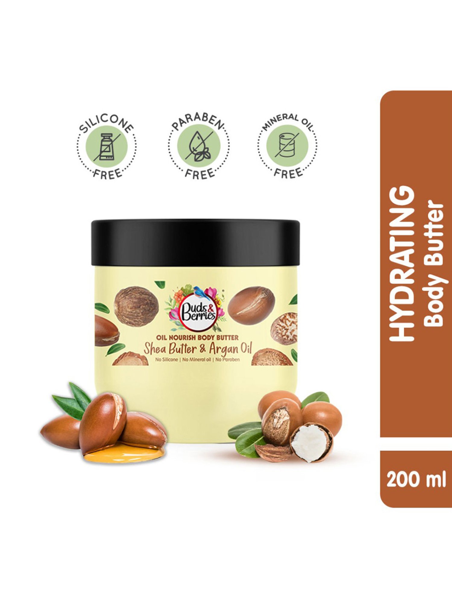 Buds & Berries Shea Butter & Argan Oil Nourish Body Butter - 200 ml