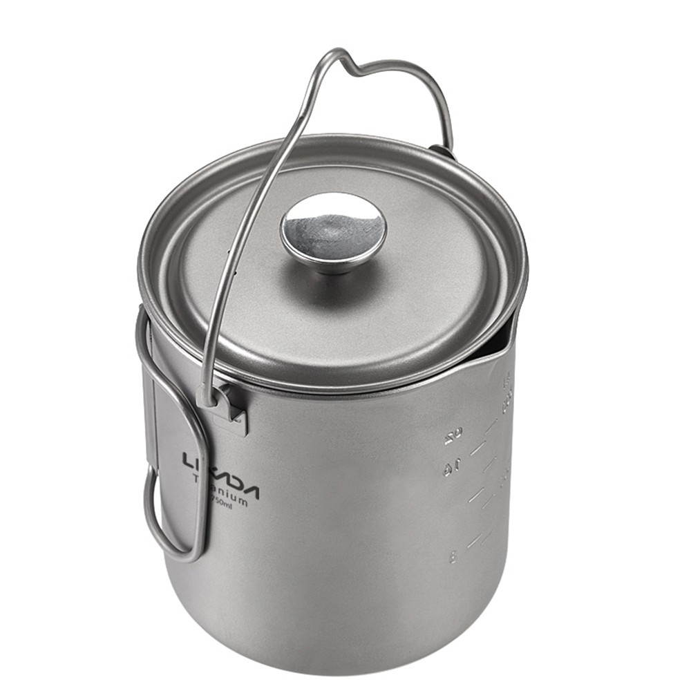 750ml Titanium Coffee Cup Mug French Press Pot Coffee Maker with Lid Outdoor Camping Cooking Pot