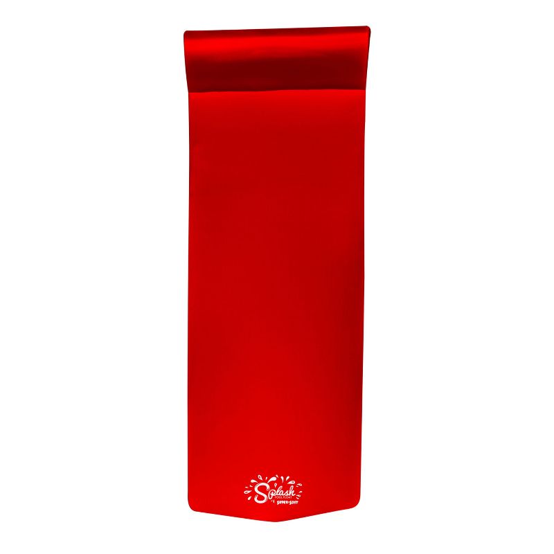 TRC Recreation Splash 1.25 Inch Thick Soft Foam Raft 70 In. Long Lounger Swimming Pool Float Mattress with Headrest for Poolside, Lake, and Beach, Red