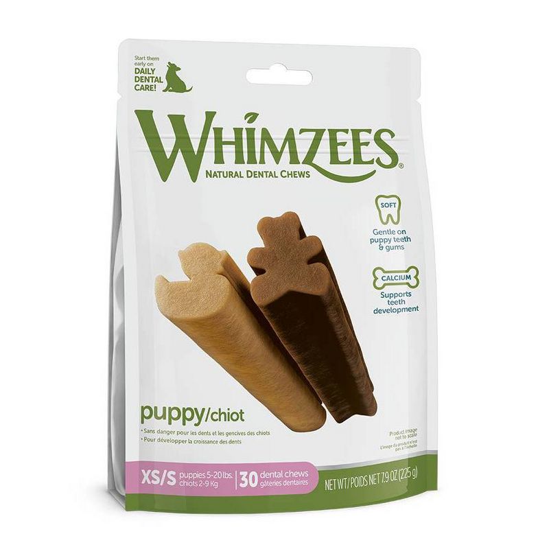 WHIMZEES Puppy Daily Bag Extra Small Dental Dog Treats - 7.9oz