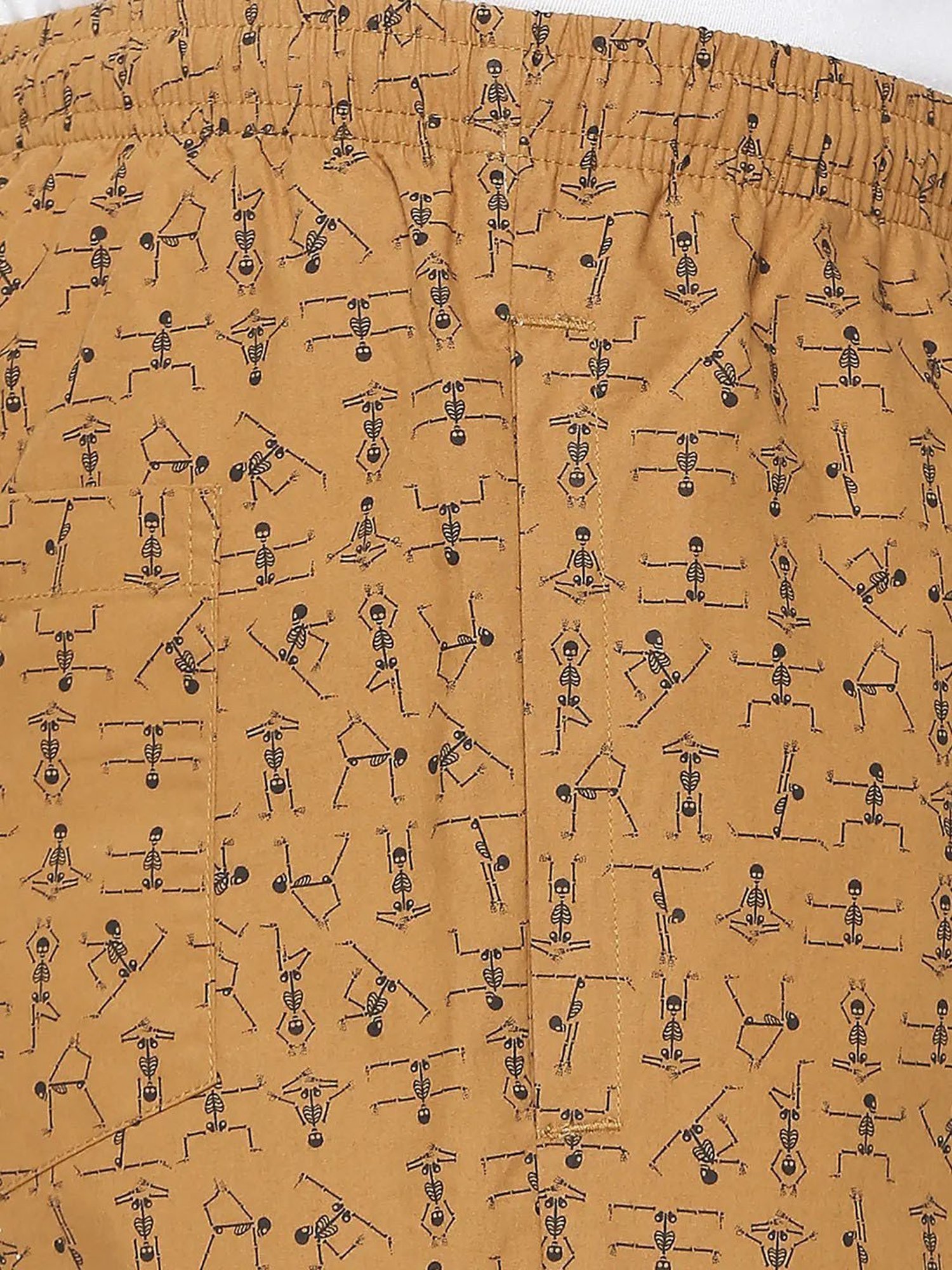 UnderJeans by Spykar Mustard Regular Fit Printed Trackpants