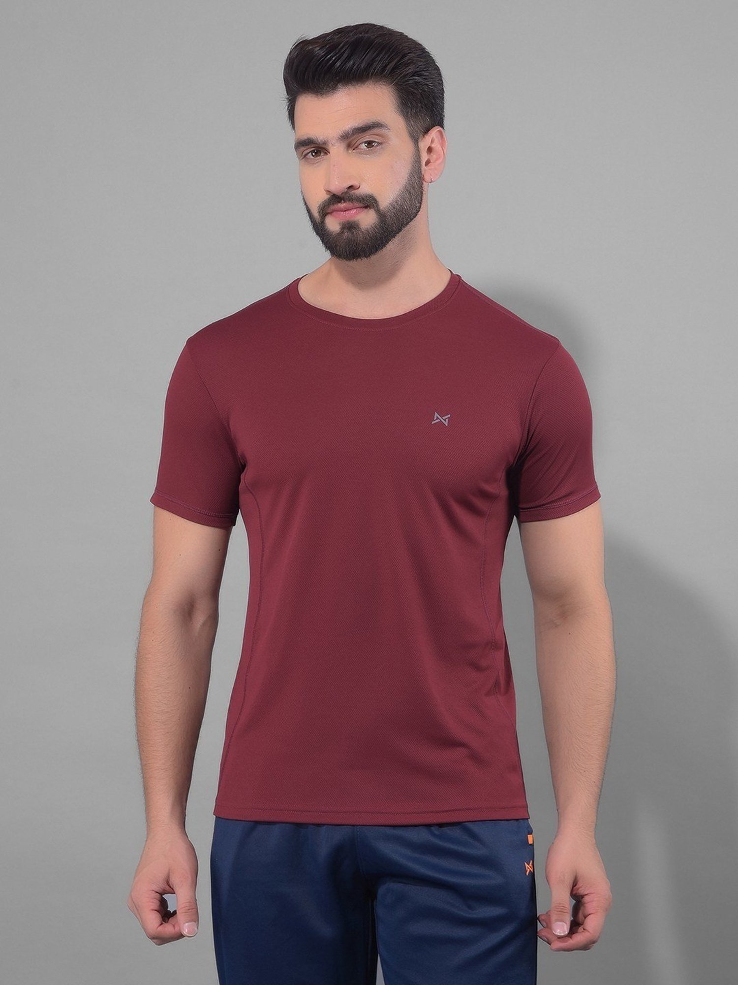 Force NXT Maroon Regular Fit Sports T-Shirt
