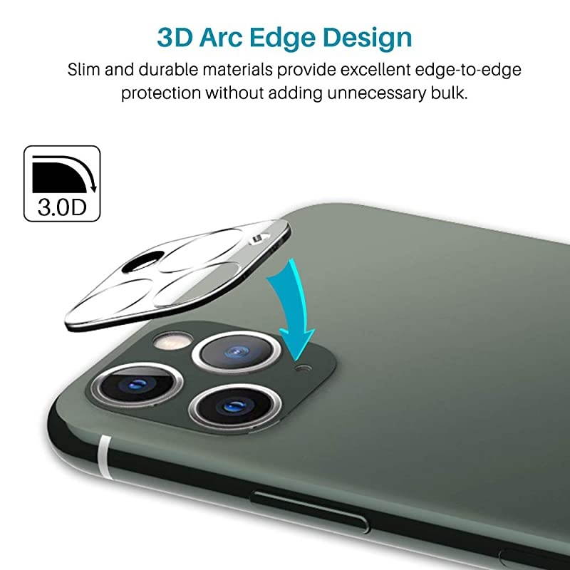 2 Pack  iPhone 11 Pro Max Camera Lens Screen Protector + 2 Pack TemperedGlass Screen Protector Film Scratchresistant fingerprintproof for iPhone 11 Pro Max 65inch