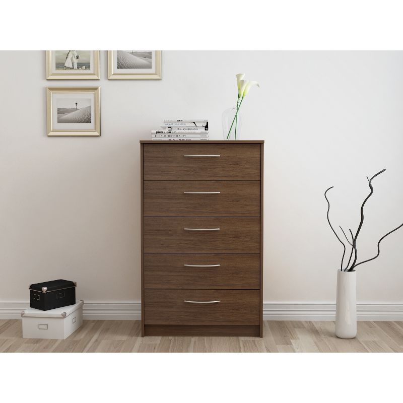 Addison 5 Drawer Chest Walnut Brown - loft607