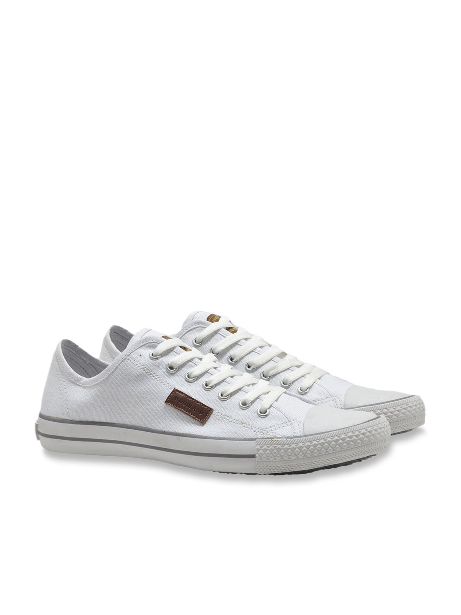 Woodland Men's White Casual Sneakers