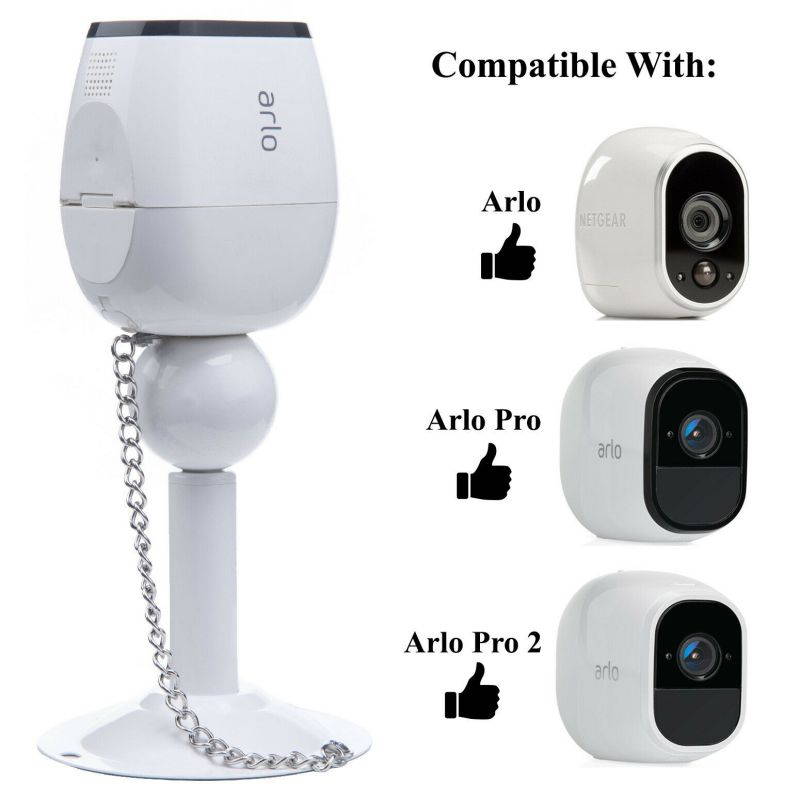 Metal Wall Mount with Drop Protection for Arlo Pro & Pro 2 Camera - White 3Pack