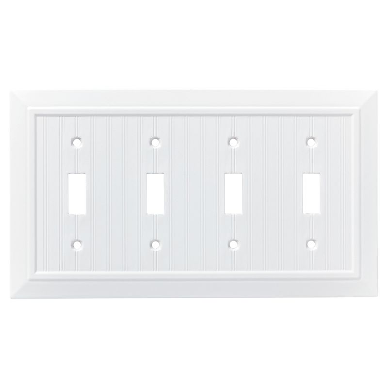 Franklin Brass Classic Beadboard Quad Switch Wall Plate White