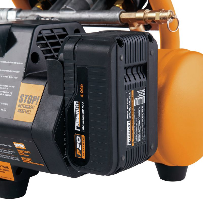 Freeman PE20V1GCK 20V MAX 1/3 HP 1 Gallon Oil-Free Portable Hot Dog Air Compressor Kit (4 Ah)