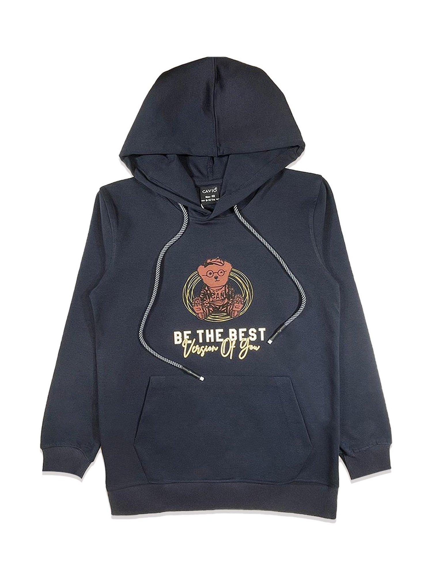 Cavio Kids Navy Printed Full Sleeves Sweatshirt