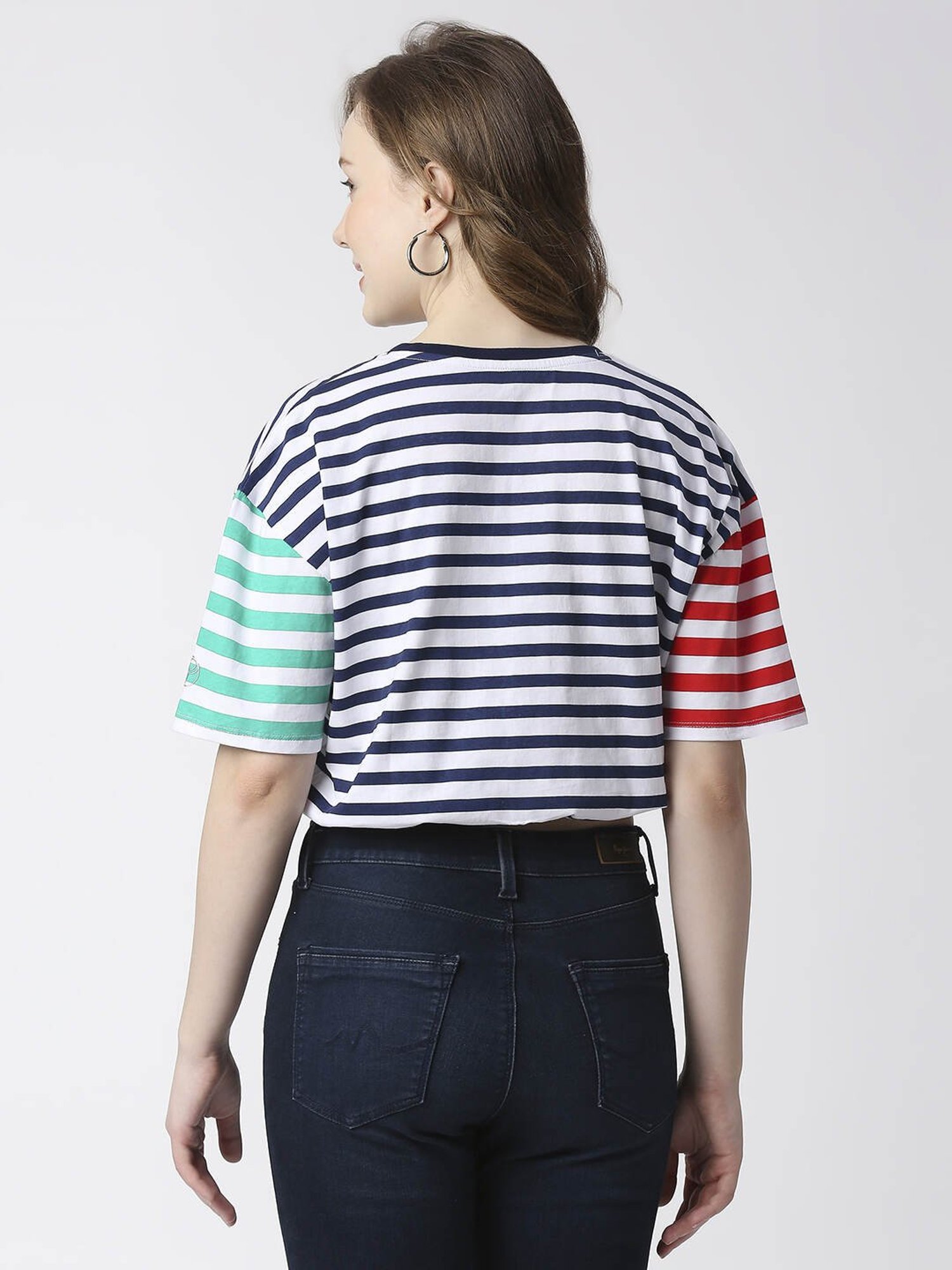 Pepe Jeans Navy & White Cotton Striped T-Shirt