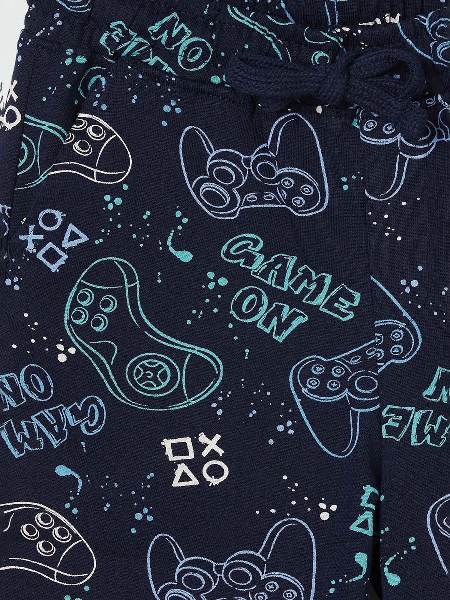 Fame Forever by Lifestyle Kids Navy Cotton Printed Shorts