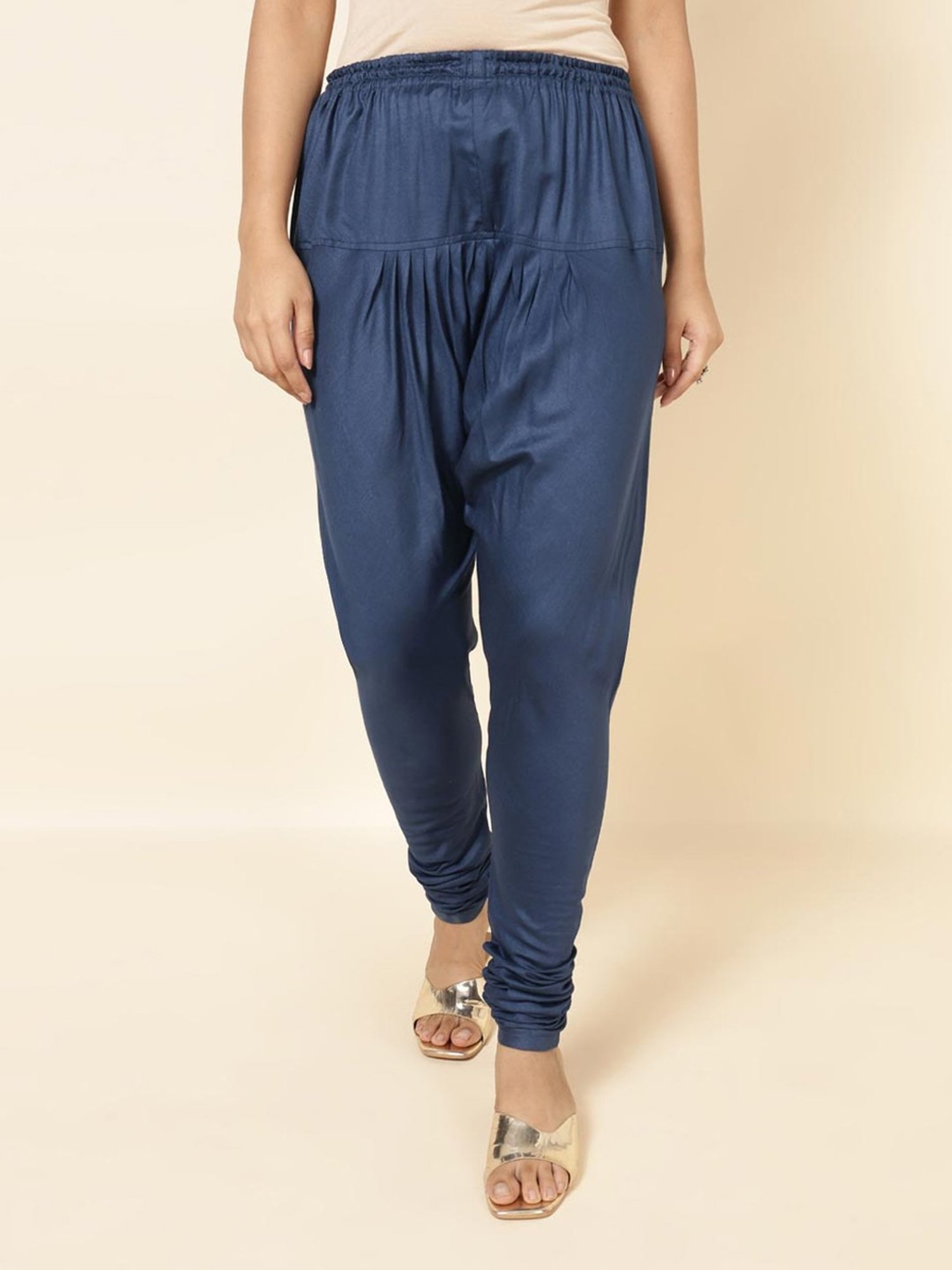 Saffron Threads Black Elasticated Palazzos