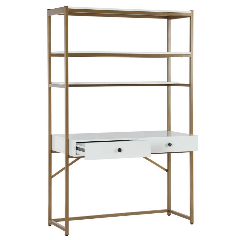 Billie Metal Desk Etagere Gold - CosmoLiving by Cosmopolitan