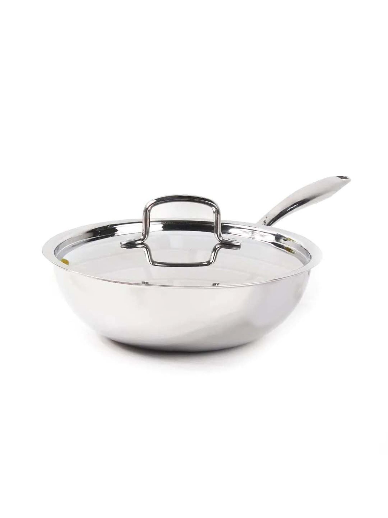 ALLO Silver Stainless Steel Induction Friendly Triply Kadhai (3 L)