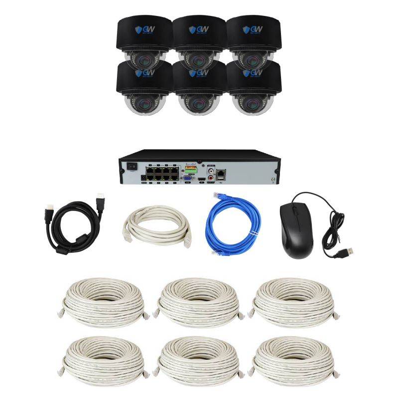 GW Security 16 Channel 4K NVR 8MP (3840x2160) H.265+ IP PoE AI Security Camera System with 16 UHD 4K 2.8-12mm Varifocal Zoom Outdoor/Indoor Dome Camera, Face Recognition, Intelligence Analytics