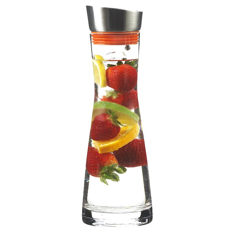 GROSCHE RIO Glass Infusion Water Pitcher and Sangria Maker Carafe with Stainless Steel Smart Filter Lid, 34 fl oz