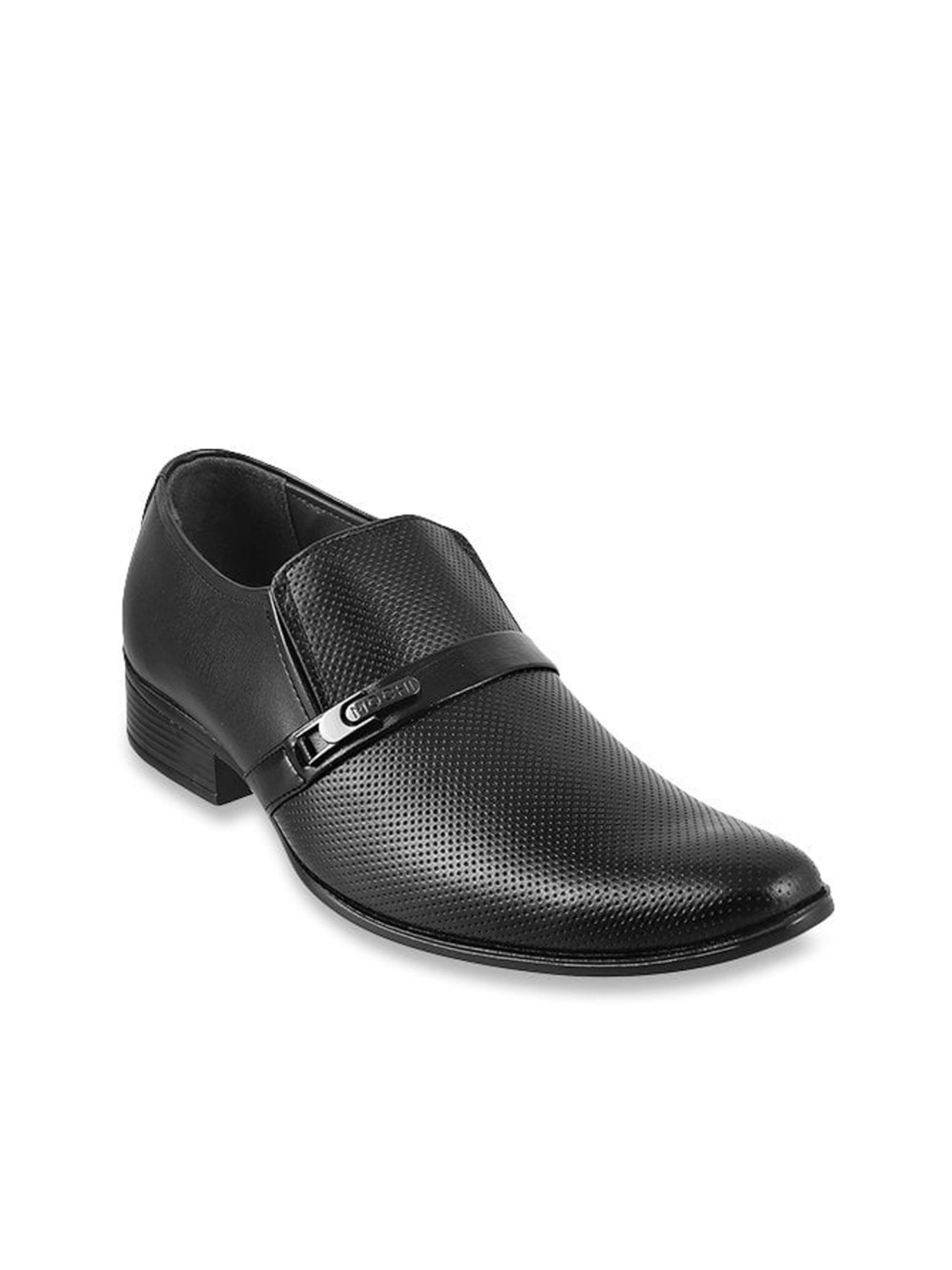 Mochi Men's Black Formal Slip-Ons