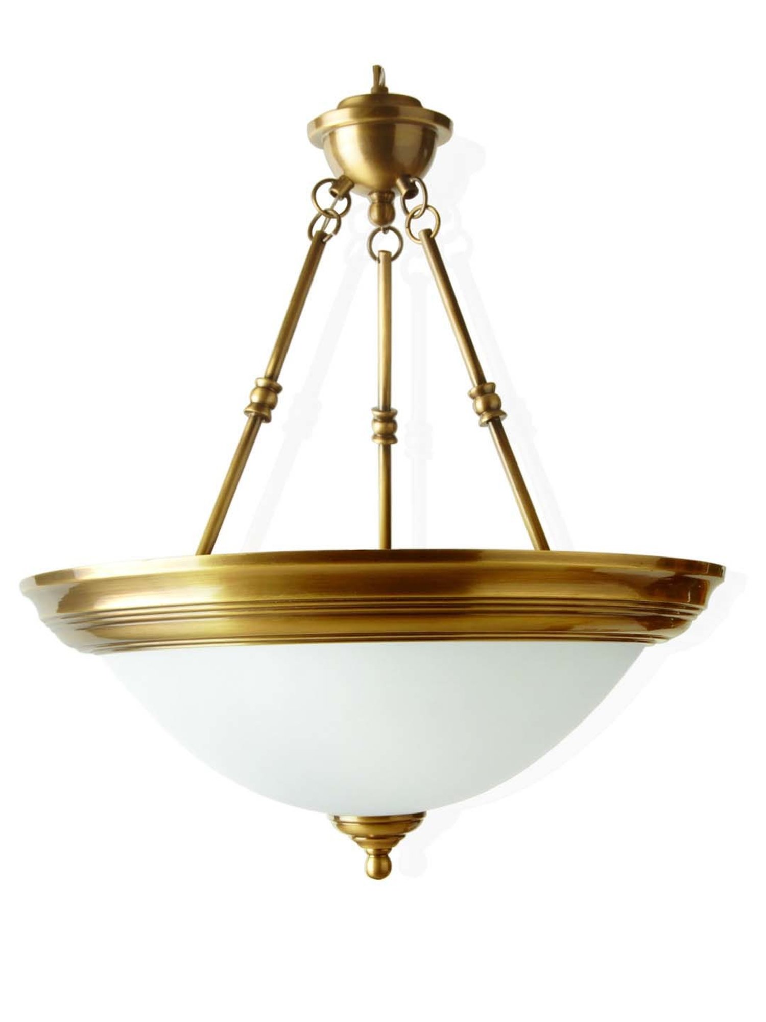 Fos Lighting 'Dish' Antique Gold & White Brass 3-In-1 Hanging Light