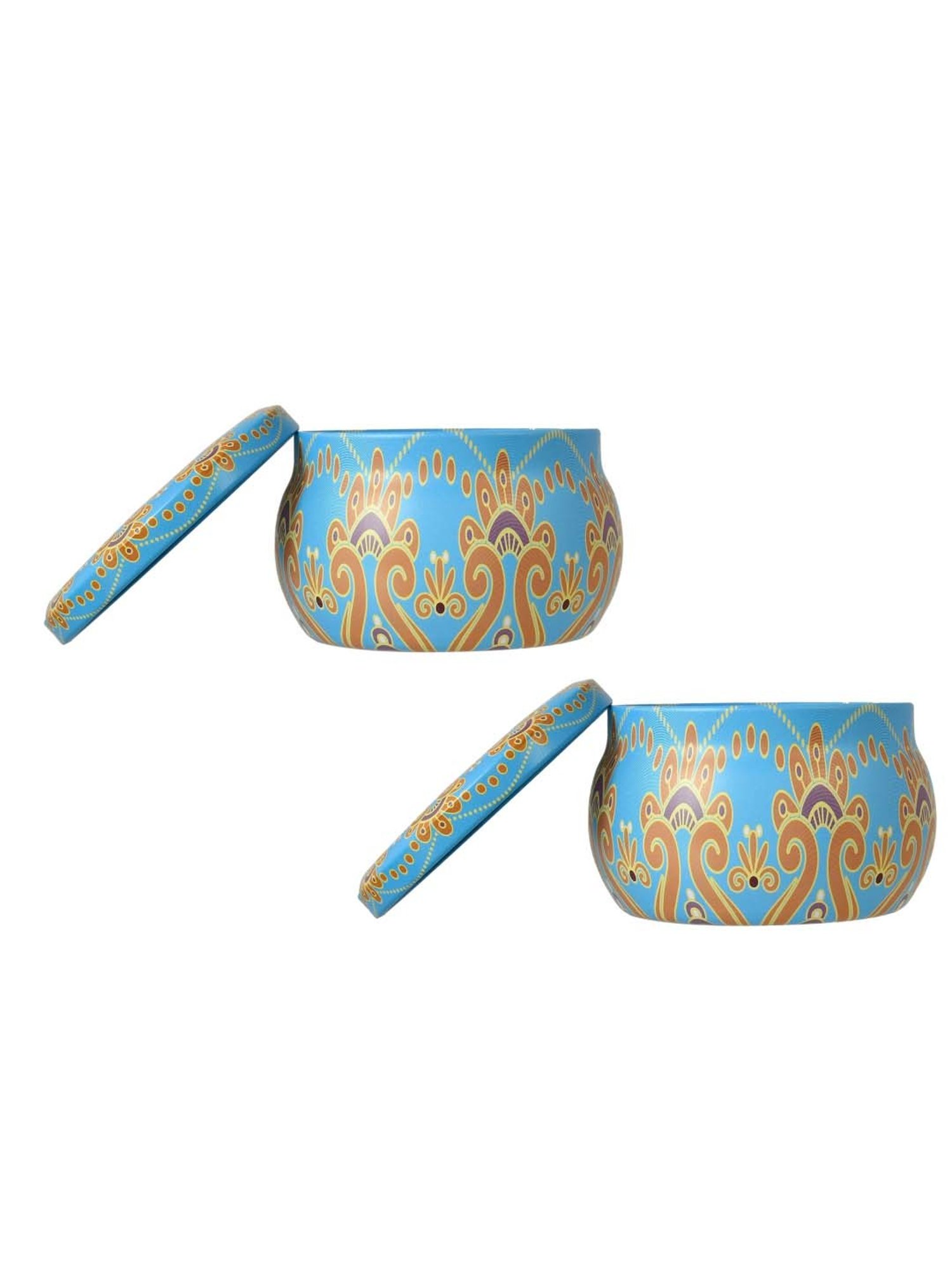 TAYHAA Blue & Brown Wax Serenity Candle Jar