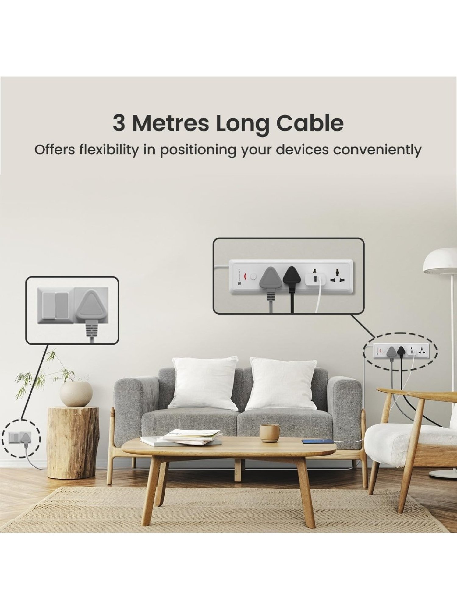 Portronics 16 Amp Power Plate 17 Extension Board (White)