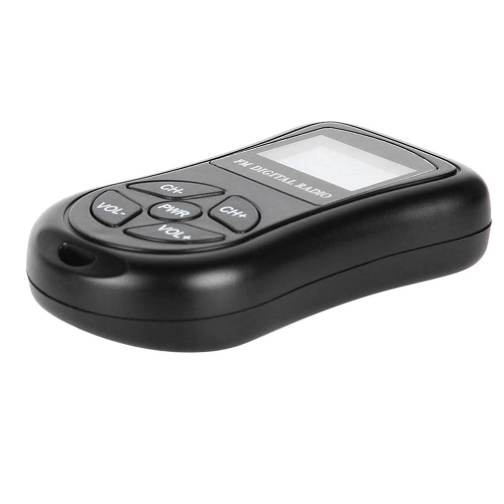 KDKA-600 Mini FM Stereo Radio Portable Digital DSP Receiver with 1.15 Inch LCD Display Screen Lanyard 60-108MHz Receiving Frequency Black