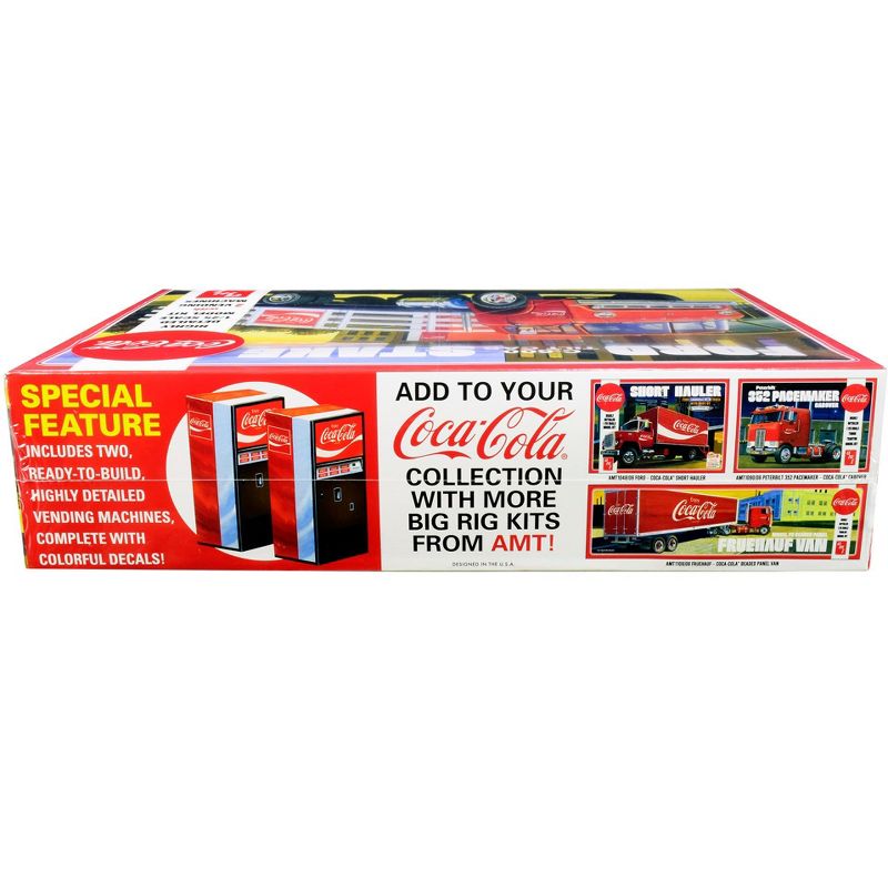 Skill 3 Model Kit Ford C600 Stake Bed Truck with Two "Coca-Cola" Vending Machines 1/25 Scale Model by AMT