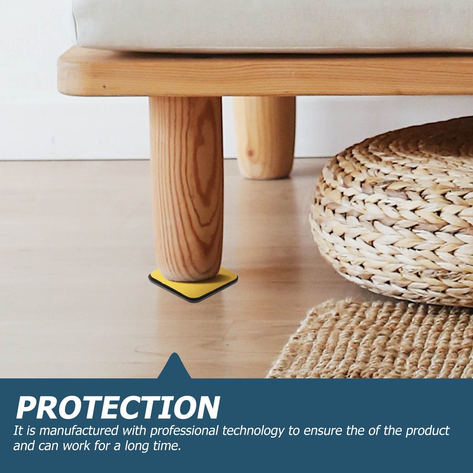 16pcs Furniture Leg Bottom Feet Square Pads Non-skid Floor Furniture Mat (25mm)