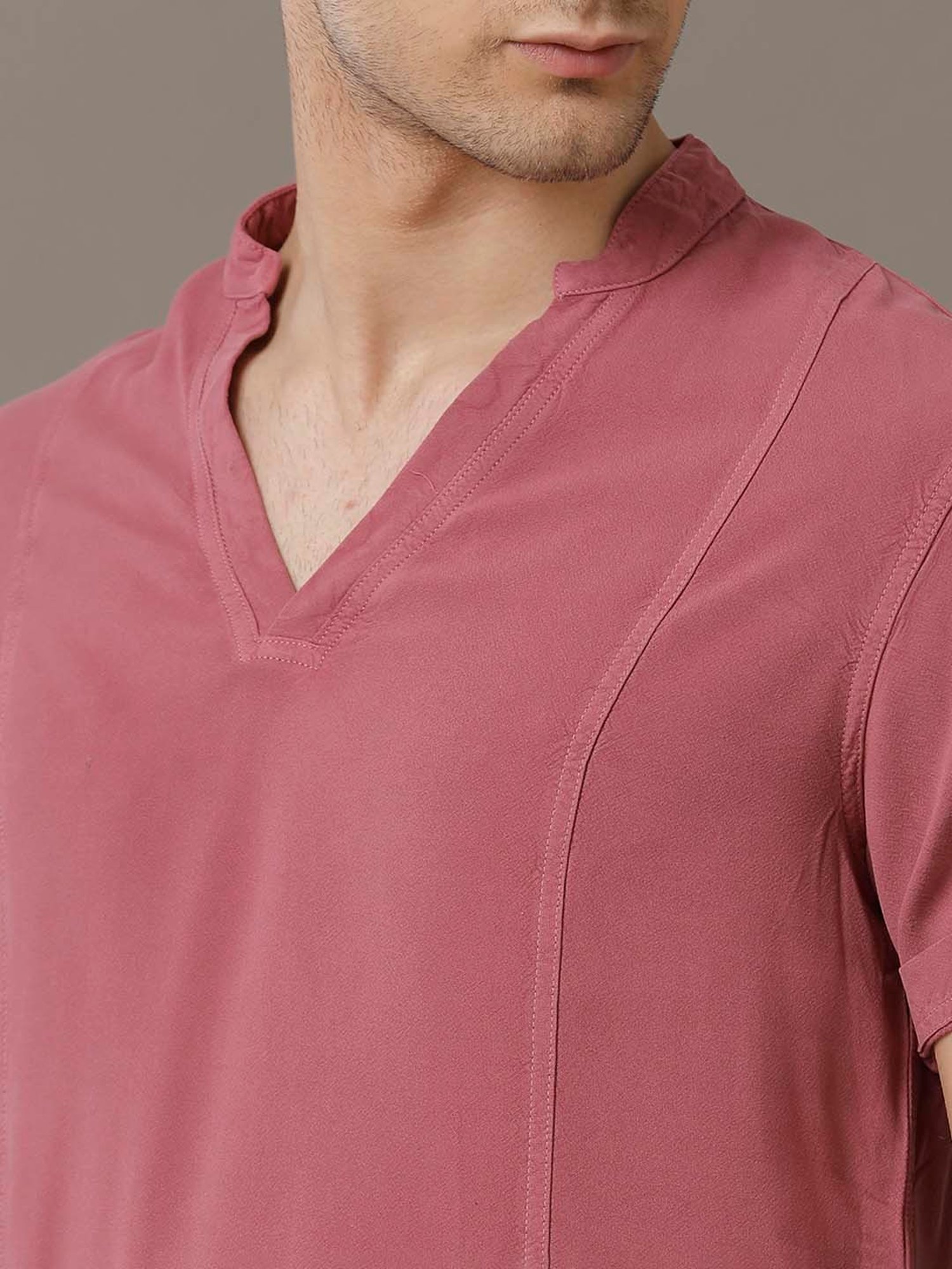 Identiti Dark Peach Slim Fit Shirt