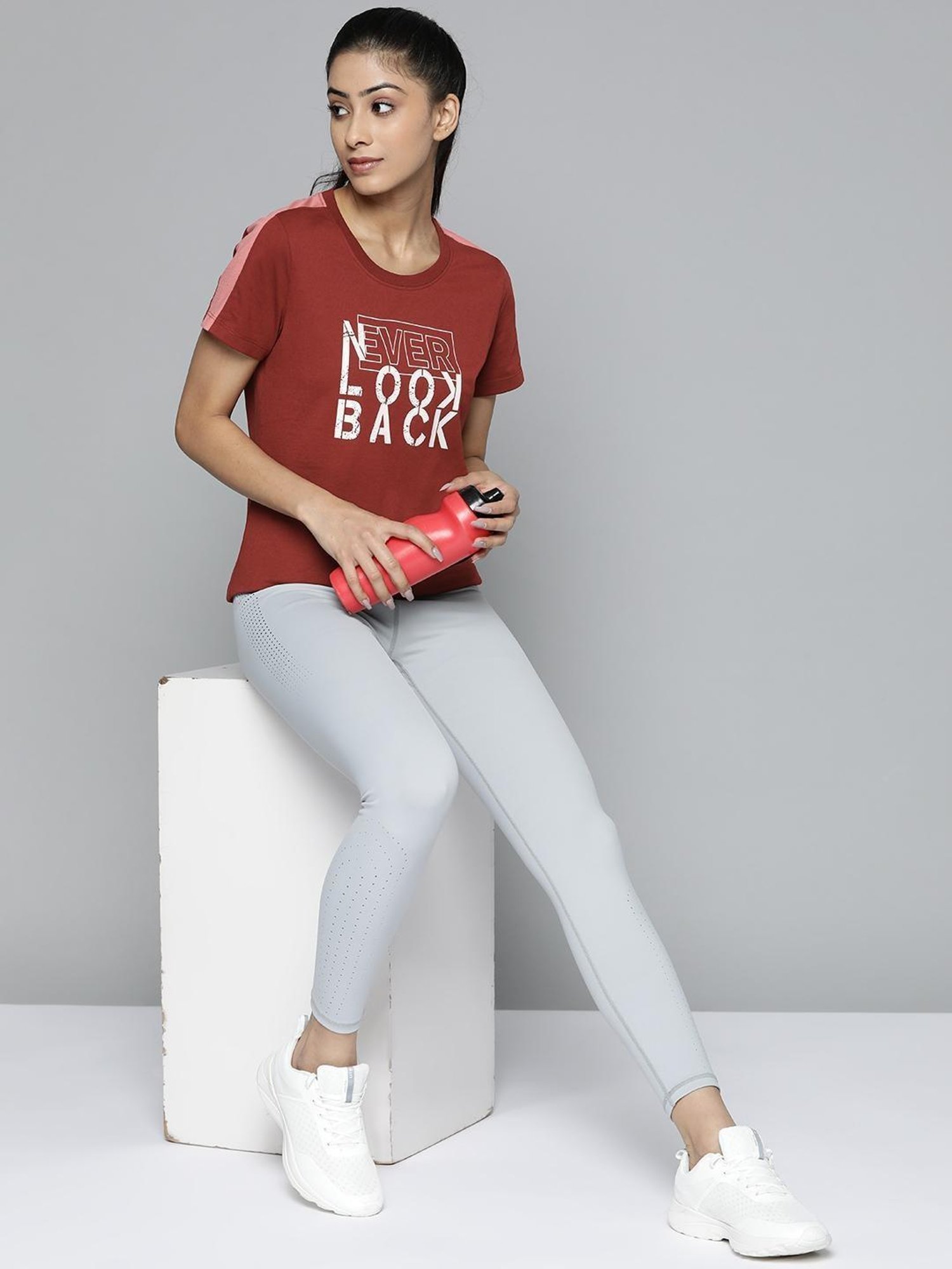 ALCIS Rust Graphic Print Sports T-shirt