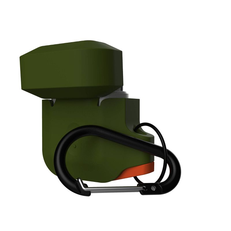 Urban Armor Gear (UAG) Apple Airpods (1st/2nd Gen) Silicone Case - Olive Drab/Orange