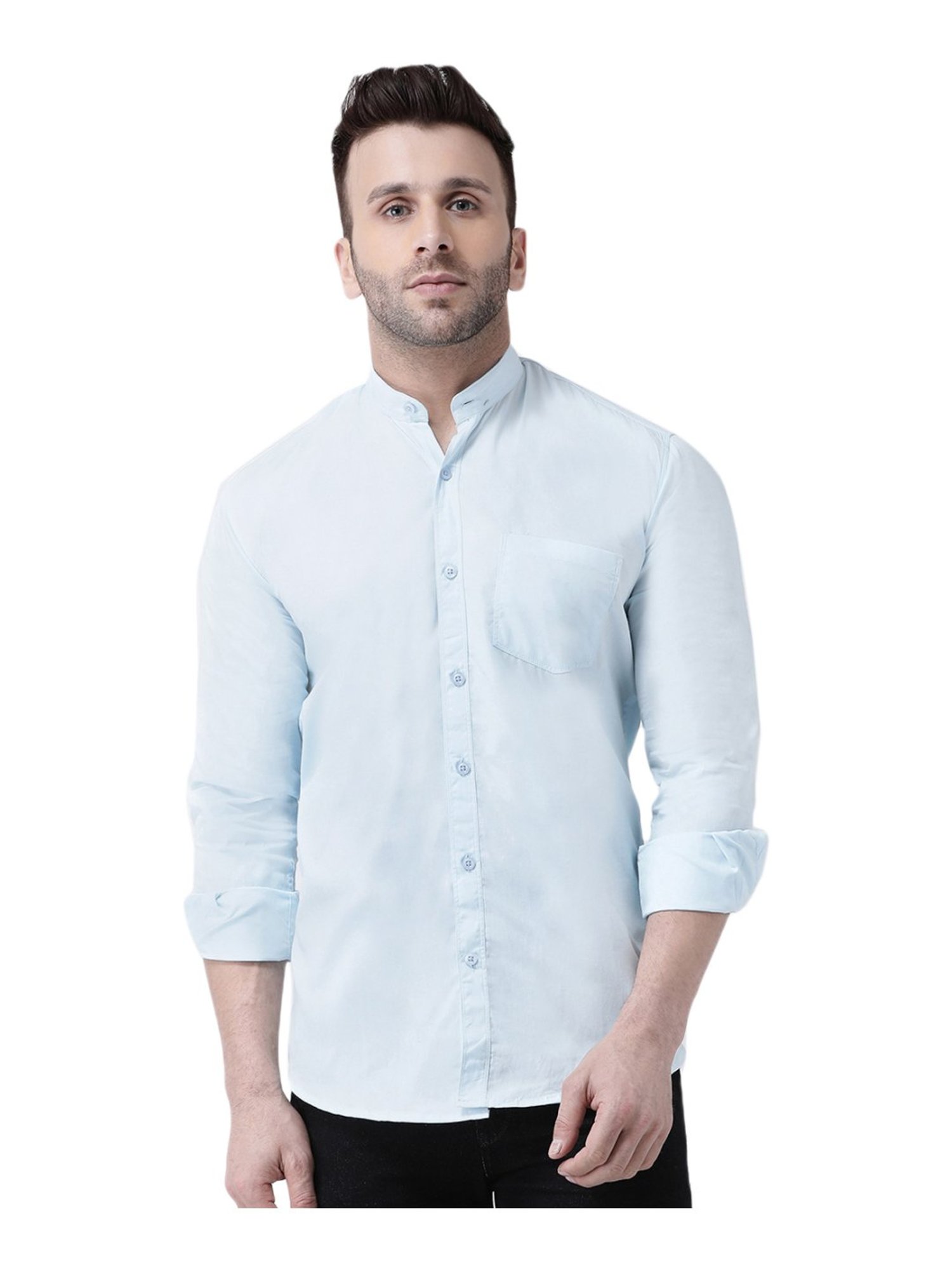 Hang Up Blue Cotton Slim Fit Shirt