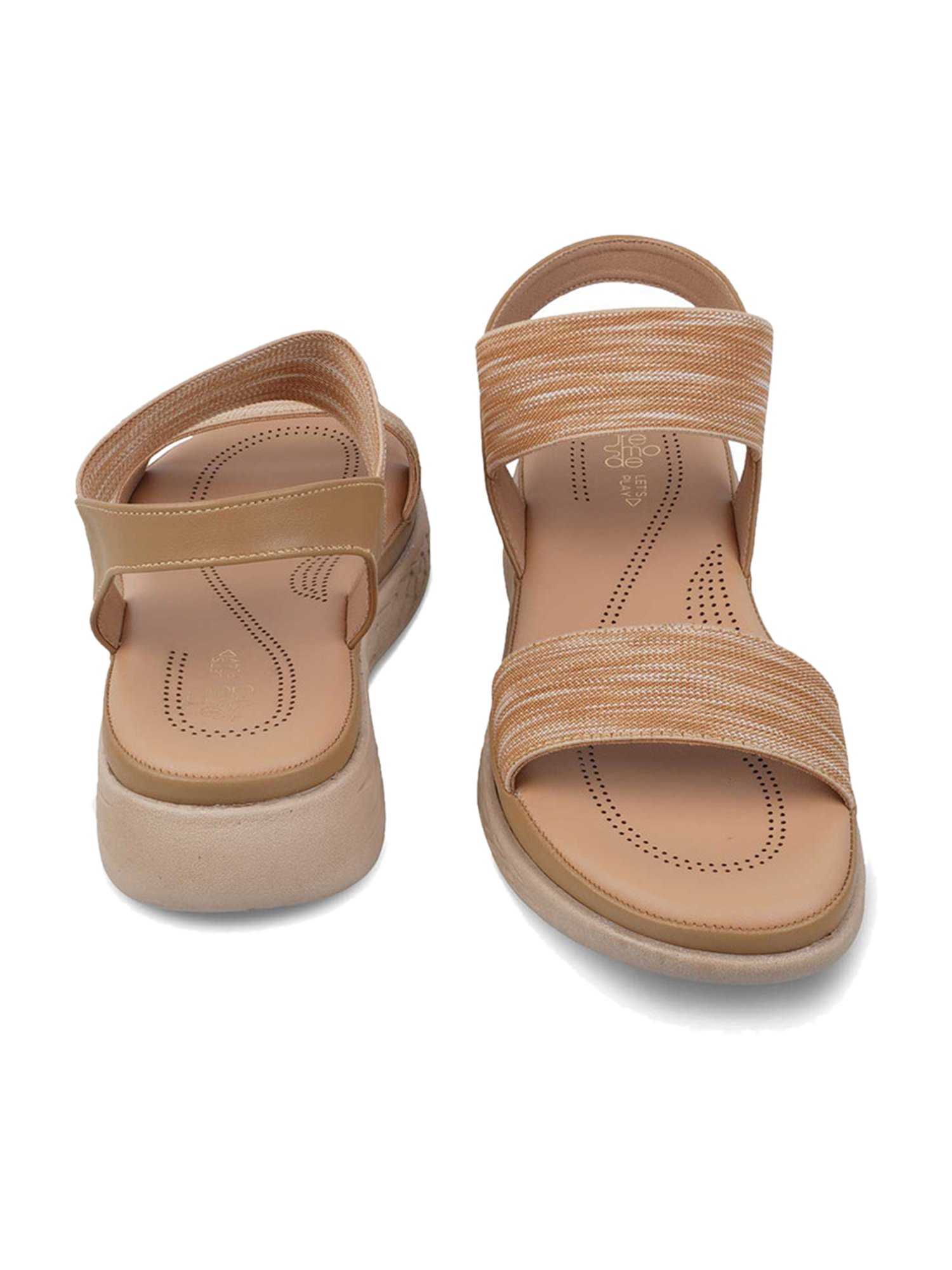 Tresmode Women's Beige Ankle Strap Wedges